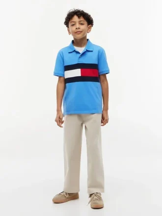 Lasten Colorblock Flag Stretch -polo
