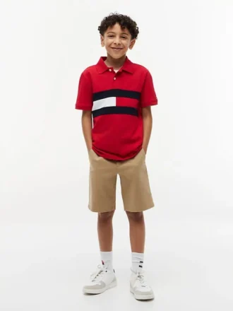 Lasten Colorblock Flag Stretch -polo