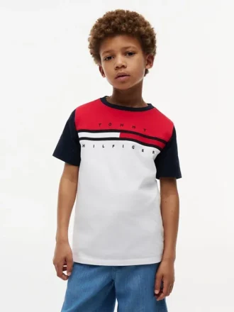 Lasten Colorblock Flag Stripe -T-paita