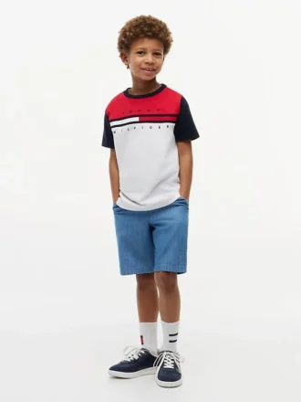 Lasten Colorblock Flag Stripe -T-paita