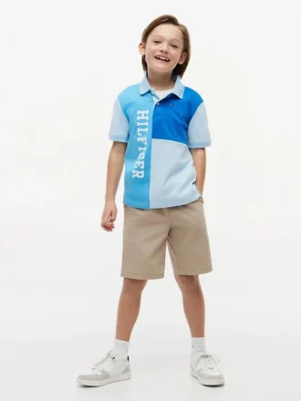 Lasten Colorblock Logo Stretch Polo