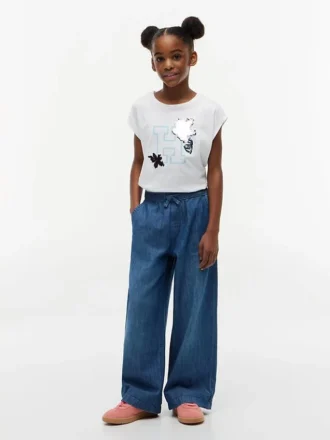 Lasten Flip Sequin Floral Logo T-paita