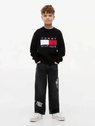 Lasten Hilfiger Graffiti Print Baggy -farkut
