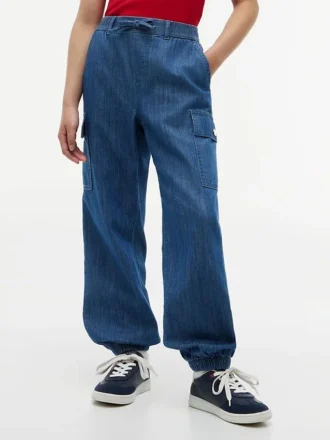 Lasten joustavat chino-cargo-joggerit