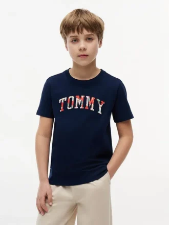 Lasten kukallinen Tommy-logopaita