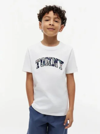 Lasten kukallinen Tommy-logopaita