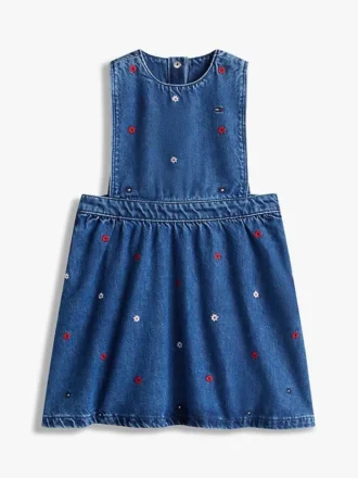 Lasten kukkakuvioinen denim-mekko
