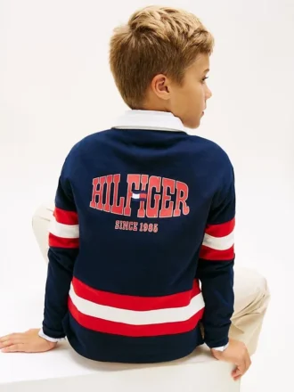 Lasten Logo Graphic Stripe Rugby -polo