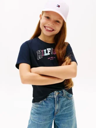 Lasten monivärinen Hilfiger-logopaita