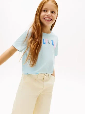Lasten monivärinen Hilfiger-logopaita