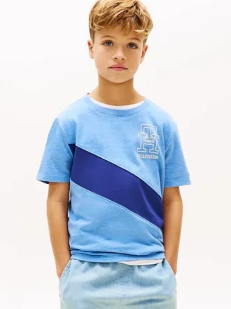 Lasten Monogram Banner Stripe -T-paita