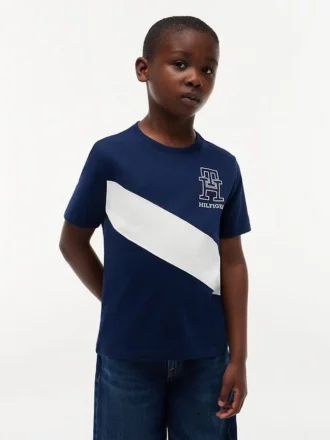 Lasten Monogram Banner Stripe -T-paita