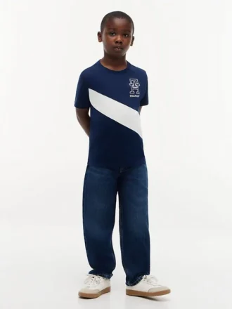 Lasten Monogram Banner Stripe -T-paita