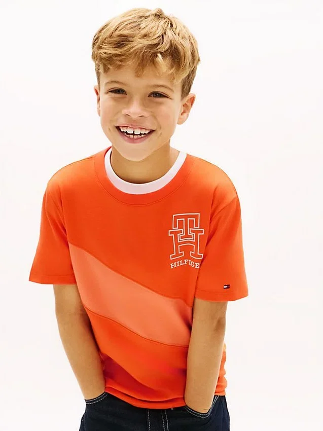 Lasten Monogram Banner Stripe -T-paita Lasten Monogram Banner Stripe -T-paita