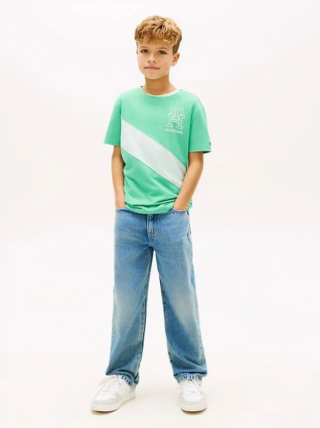 Lasten Monogram Banner Stripe -T-paita Lasten Monogram Banner Stripe -T-paita