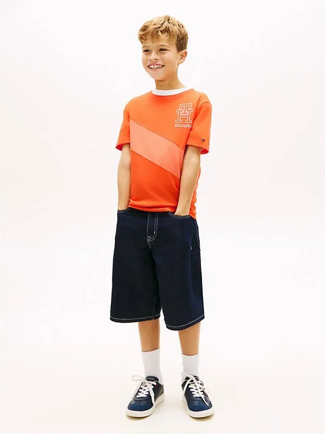 Lasten Monogram Banner Stripe -T-paita Lasten Monogram Banner Stripe -T-paita