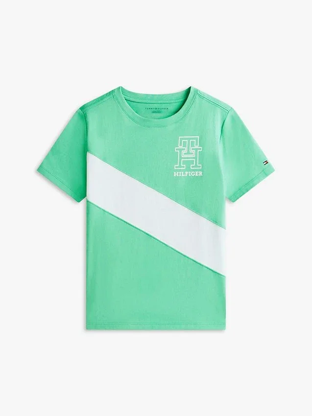 Lasten Monogram Banner Stripe -T-paita Lasten Monogram Banner Stripe -T-paita