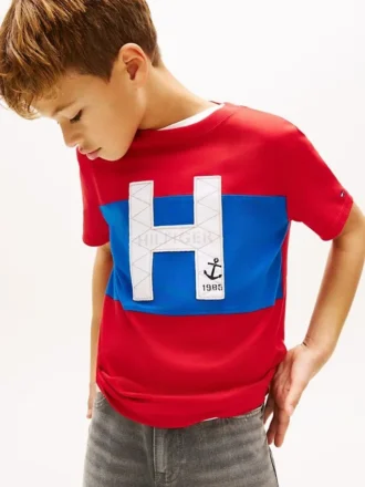 Lasten Nautical H Logo Colorblock -T-paita