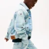 Lasten oversize-denimtakki aaltoilevalla lipulla
