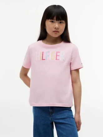 Lasten paljettinen Hilfiger-logopaita