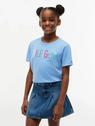 Lasten paljettinen Hilfiger-logopaita