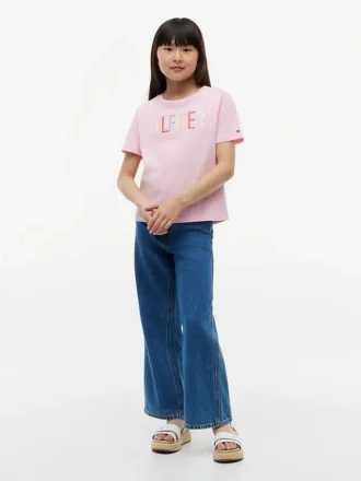 Lasten paljettinen Hilfiger-logopaita