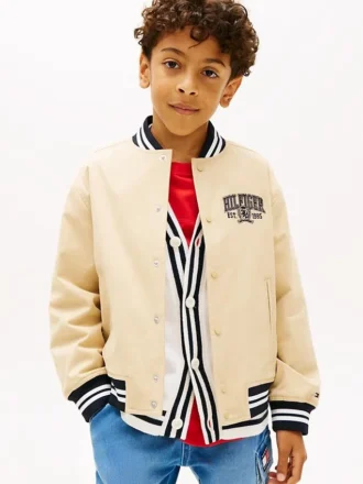 Lasten peachettu twill-varsity-bomber