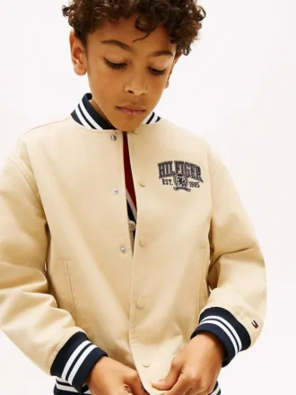 Lasten peachettu twill-varsity-bomber