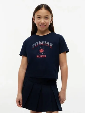 Lasten Rhinestone Tommy Logo -T-paita
