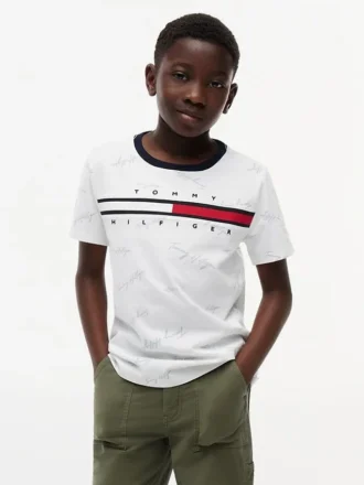 Lasten Signature Flag Stripe Logo -T-paita