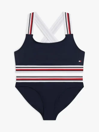 Lasten Signature Stripe -kaksiosainen uimapuku