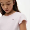 Lasten T-paita, jossa lehtisalaattireunus hihoissa Lasten T-paita, jossa lehtisalaattireunus hihoissa