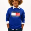 Lasten Tommy Flag -logolla varustettu raglan-huppari