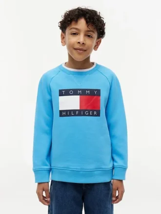 Lasten Tommy Flag -logolla varustettu raglan-huppari