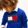 Lasten Tommy Flag -logolla varustettu raglan-huppari