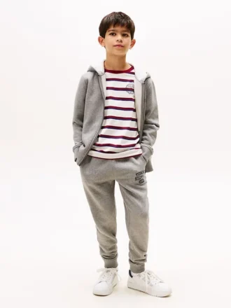 Lasten Varsity-harjattu fleece-verkkarihousut