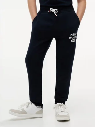 Lasten Varsity-harjattu fleece-verkkarihousut