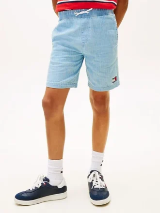 Lasten Wavy Flag Herringbone -denimshortsit