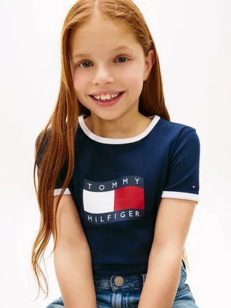 Lasten Wavy Flag Logo Ringer -T-paita Lasten Wavy Flag Logo Ringer -T-paita