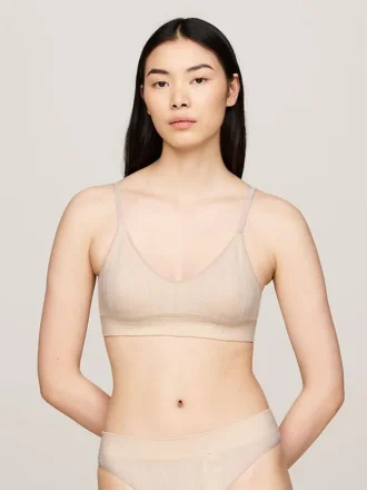 Logo Knit Unlined Triangle Bra