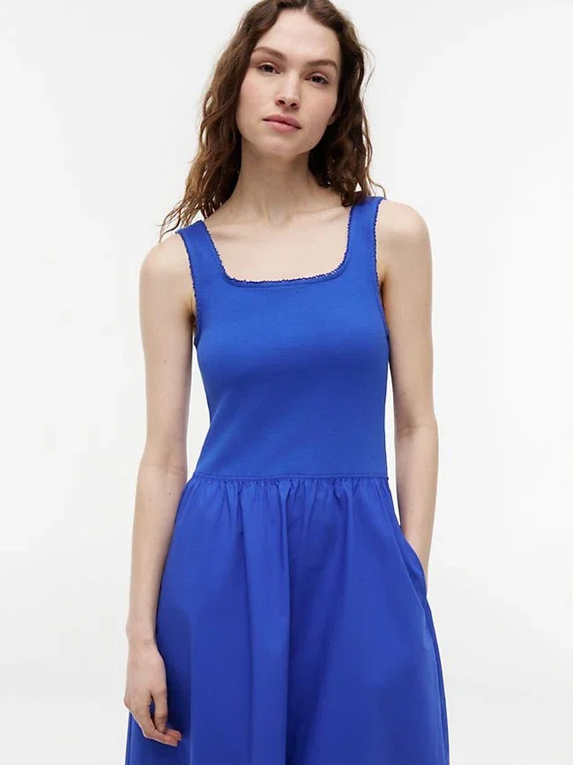 Mixed-Media Midi Tank Dress Mixed-Media Midi Tank Dress