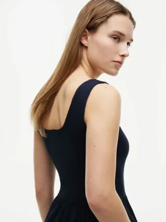 Mixed-Media Midi Tank Dress