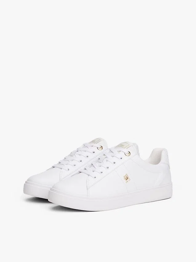 Monogram Heel Leather Court Sneaker Monogram Heel Leather Court Sneaker