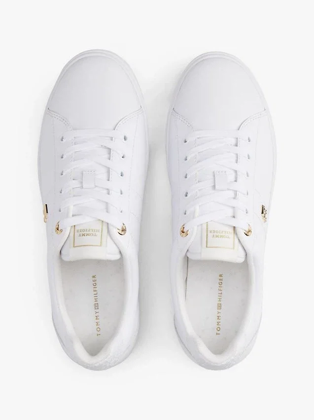 Monogram Heel Leather Court Sneaker Monogram Heel Leather Court Sneaker