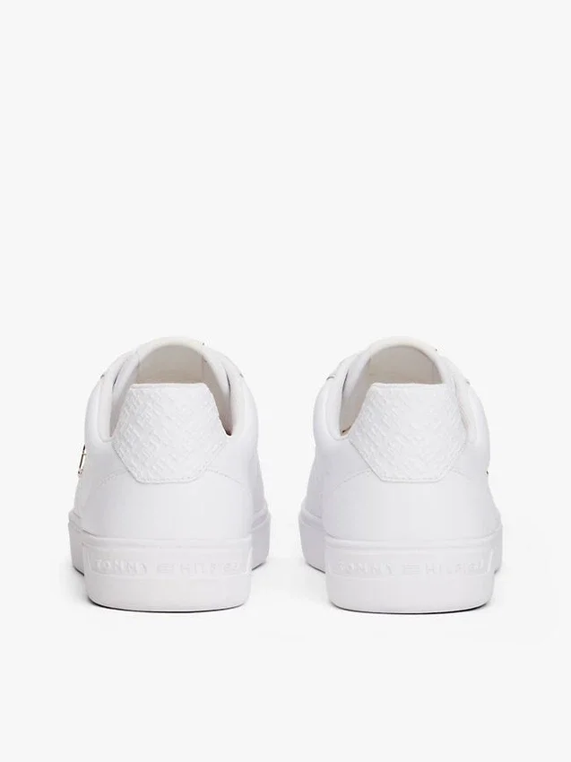 Monogram Heel Leather Court Sneaker Monogram Heel Leather Court Sneaker
