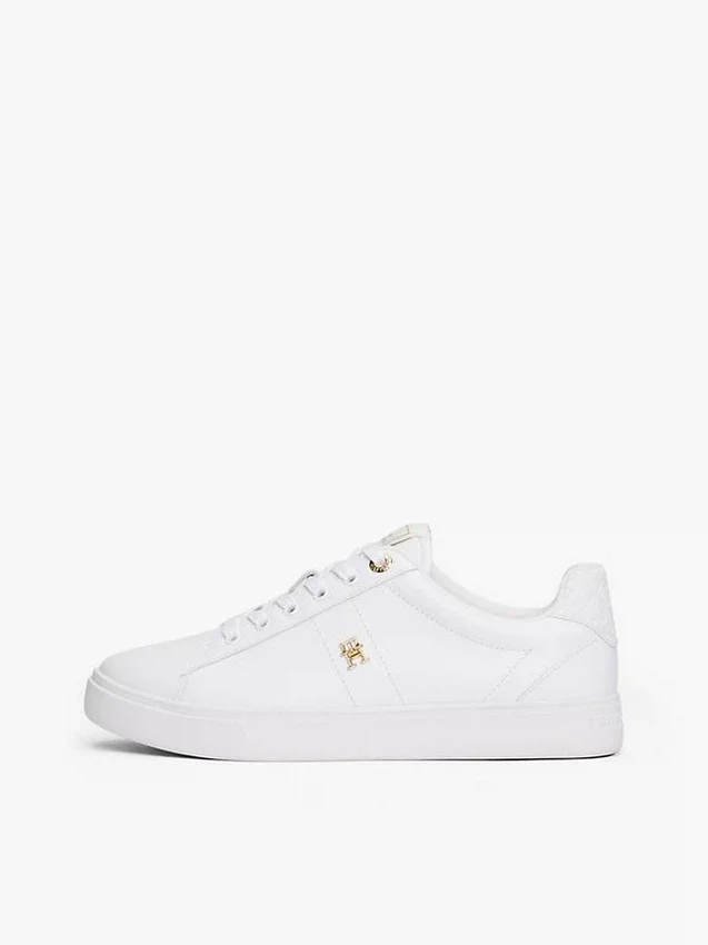 Monogram Heel Leather Court Sneaker Monogram Heel Leather Court Sneaker
