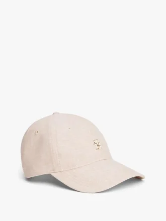 Monogram-logolla varustettu pellava-sekoitteinen baseball-lippalaki