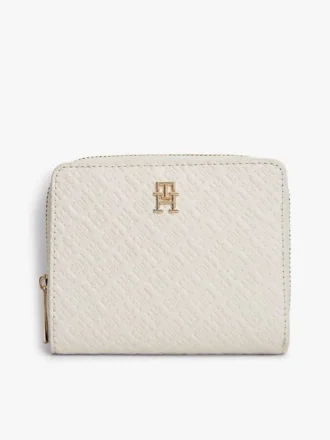 Monogrammilla koristeltu vetoketjullinen lompakko