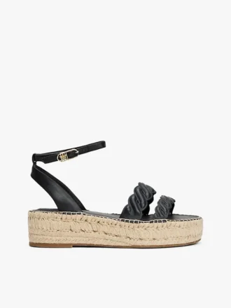 Nahkaiset kierrehihnaiset espadrillot