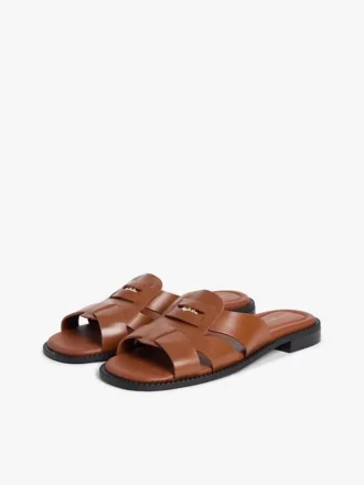 Nahkaiset penny loafer -sandaalit